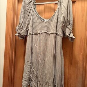 Smocked Bodice Midi Dress in Forrest Green